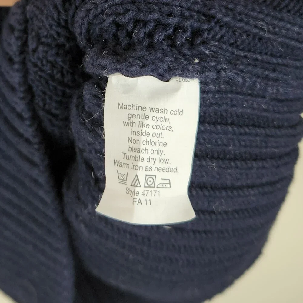 J. Crew Cotton Cable Knit Crewneck Sweater with Shoulder Zip sz XS